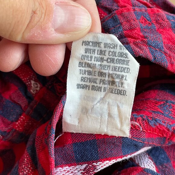 VINTAGE RARE 1980s OshKosh B'gosh Baby Toddler Blue Red Heart Plaid Overalls - Picture 9 of 9